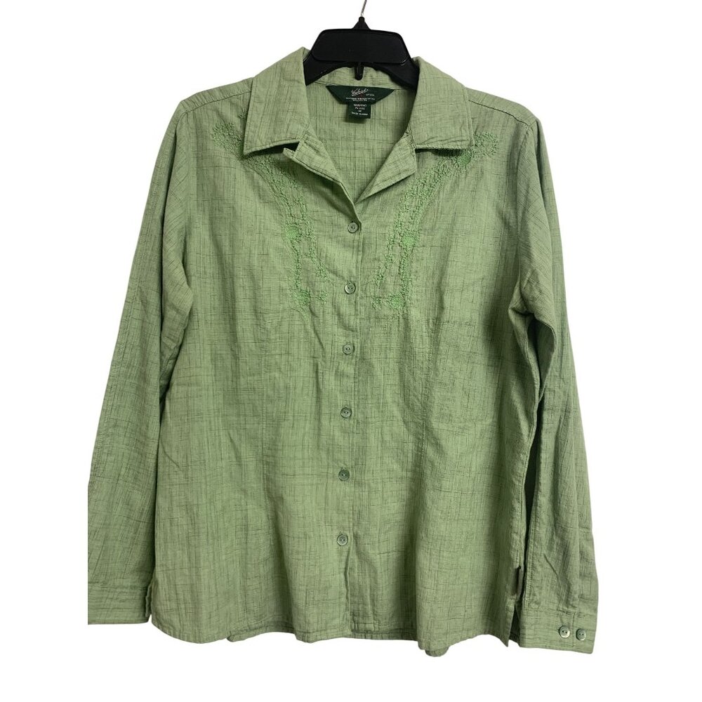 Woolrich Little Oaks Cotton Embroidered Button Up‎ Blouse Size P/ M